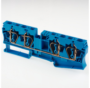 Клеммная колодка DINKLE AK6-TR-BL, Пружинная, сечение провода 0.5-6 мм2, ток 41 A, Синий