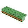 Клеммная колодка DINKLE 2ESDS-14P, Пружинная, 14 контактов, сечение провода 0.2-2.5 мм2, ток 12 A, Зеленый фото 2