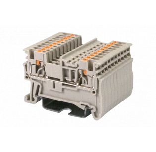 Клеммная колодка DINKLE DP1.5N, Push-in, сечение провода 0.14-1.5 мм2, ток 17.5 A, Бежевый