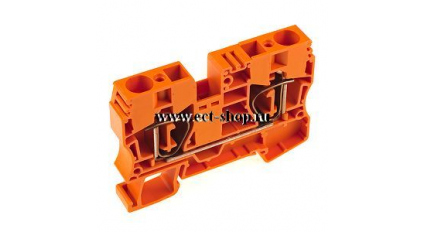 Клеммная колодка DINKLE AK10-OR, Пружинная, сечение провода 1.5-10 мм2, ток 57 A, Оранжевый фото 1