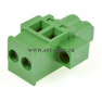Клеммная колодка DINKLE 5ESDPLM-02P, Винтовая, 2 контакта, сечение провода 0.2-4 мм2, ток 18 A, Зеленый фото 3