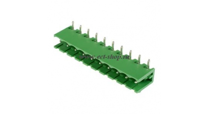Клеммная колодка DINKLE 2EHDR-10P, 10 контактов, сечение провода - мм2, ток 18 A, Зеленый фото 1