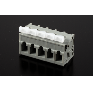 Клеммная колодка DINKLE WKV508A-05P, Пружина, 5 контактов, сечение провода 0.5-2.5 мм2, ток 24 A, Серый