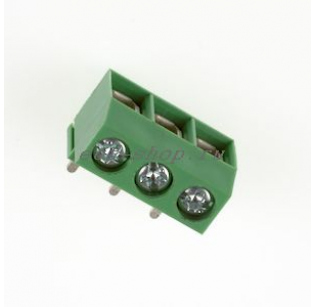 Клеммная колодка DINKLE DT-126RP-03P, Винтовая, 3 контакта, сечение провода 0.5-1.5 мм2, ток 10 A, Зеленый