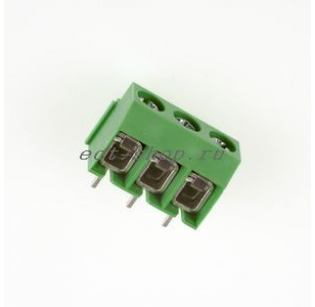 Клеммная колодка DINKLE DT-126VP-03P, Винтовая, 3 контакта, сечение провода 0.5-1.5 мм2, ток 17.5 A, Зеленый