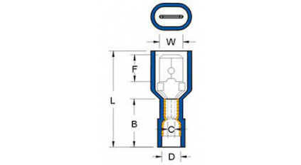 Клемма наконечник штыревой плоский KST MDFNYD1-187(8) (100шт) фото 2