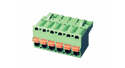 Клеммная колодка DINKLE 2ESDS-05P, Пружинная, 5 контактов, сечение провода 0.2-2.5 мм2, ток 12 A, Зеленый фото 2