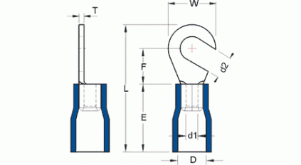 Клемма наконечник крюк KST HV1-4 (1000шт) фото 2