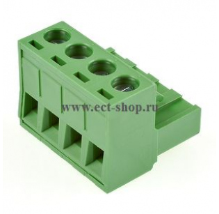 Клеммная колодка DINKLE 2ESDV-04P, Винтовая, 4 контакта, сечение провода 0.2-4 мм2, ток 18 A, Зеленый