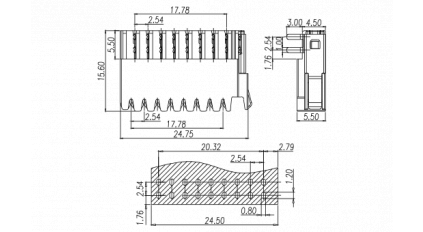 Шинный разъём для корпусов серии BUS DINKLE BS-110 фото 2