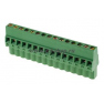Клеммная колодка DINKLE 5ESDRL-15P, Винтовая, 15 контактов, сечение провода 0.2-2.5 мм2, ток 18 A, Зеленый фото 2
