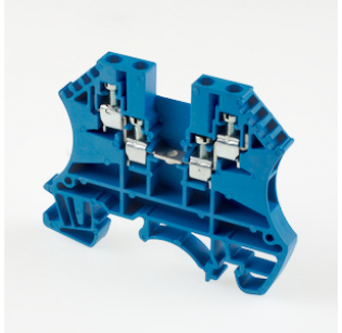 Клеммная колодка DINKLE DK1.5-TR-BL (UDK1.5-BL), Винтовая, сечение провода 0.5-1.5 мм2, ток 17.5 A, Синий