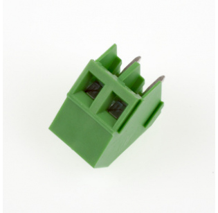 Клеммная колодка DINKLE EK500A-02P, Винтовая, 2 контакта, сечение провода 0.5-2.5 мм2, ток 24 A, Зеленый