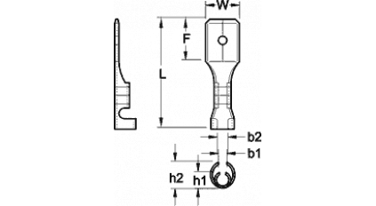 Клемма наконечник штыревой плоский  KST DOM6.3-2.5LT (100шт) фото 3