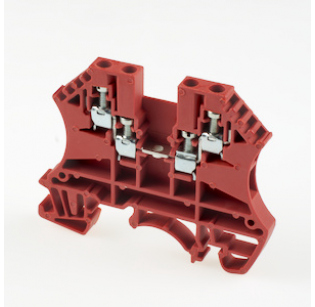 Клеммная колодка DINKLE DK1.5-TR-RD (UDK1.5-RD), Винтовая, сечение провода 0.5-1.5 мм2, ток 17.5 A, Красный