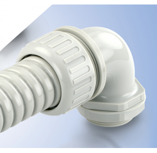 Муфта вводная угловая для металлорукава, AVC S-FGS21-E-21G, 1/2" (22 мм)