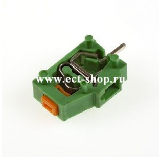 Клеммная колодка DINKLE WWR500A, Пружинная, 1 контакт, сечение провода 0.5-2.5 мм2, ток 24 A, Зеленый