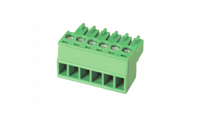 Клеммная колодка DINKLE EC350V-02P, Винтовая, 2 контакта, сечение провода 0.2-1.5 мм2, ток 14 A, Зеленый фото 2