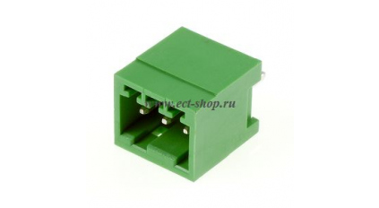 Клеммная колодка DINKLE ECH250V-03P, 3 контакта, сечение провода - мм2, ток 4 A, Зеленый фото 1