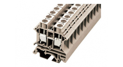 Клеммная колодка DINKLE DK10N, Винтовая, сечение провода 0.5-10 мм2, ток 57 A, Бежевый фото 1