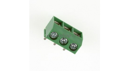 Клеммная колодка DINKLE DT-126RP-03P, Винт, 3 контакта, сечение провода 0.5-1.5 мм2, ток 10 A, Зеленый фото 1