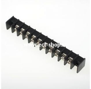 Клеммная колодка DINKLE DT31-A01W-10, Винтовая, 10 контактов, сечение провода 0.5-4 мм2, ток 20 A, Черный