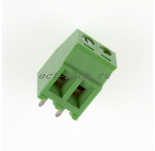 Клеммная колодка DINKLE EHK381V-02P, Винтовая, 2 контакта, сечение провода 0.5-1.5 мм2, ток 8 A, Зеленый