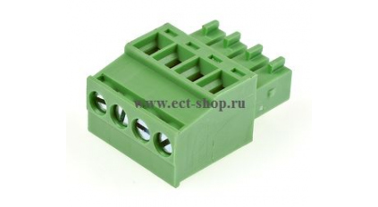 Клеммная колодка DINKLE EC350R-04P, Винтовая, 4 контакта, сечение провода 0.2-1.5 мм2, ток 14 A, Зеленый фото 1