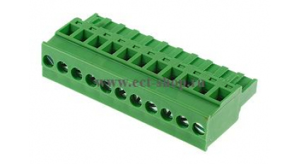 Клеммная колодка DINKLE 2ESDP-11P, Винтовая, 11 контактов, сечение провода 0.2-4 мм2, ток 18 A, Зеленый фото 1