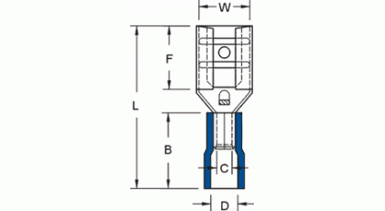 Клемма наконечник штыревой плоский KST FDV2-250-BLUE (100шт) фото 2