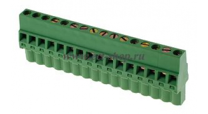Клеммная колодка DINKLE 5ESDRL-16P, Винтовая, 16 контактов, сечение провода 0.2-2.5 мм2, ток 18 A, Зеленый фото 1