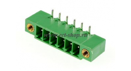 Клеммная колодка DINKLE ECH350RM-06P, 6 контактов, сечение провода - мм2, ток 14 A, Зеленый фото 1