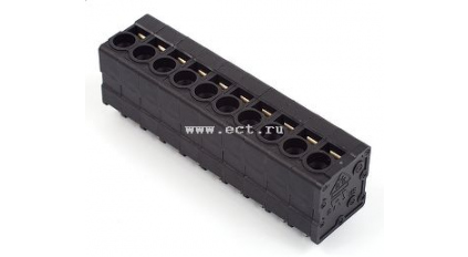 Клеммная колодка DINKLE 0177-5310, Пружинная, 10 контактов, сечение провода 0.2-4 мм2, ток 24 A, Черный фото 1