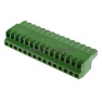 Клеммная колодка DINKLE 2ESDF-15P, Винтовая, 15 контактов, сечение провода 0.2-4 мм2, ток 18 A, Зеленый фото 2