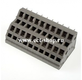 Клеммная колодка DINKLE WKK508-10P, Пружинная, 10 контактов, сечение провода 0.5-2.5 мм2, ток 24 A, Серый
