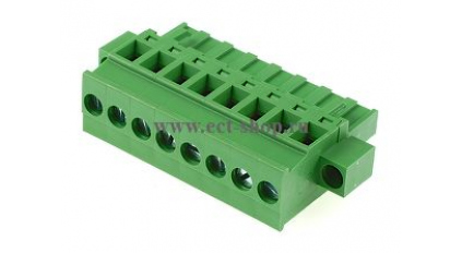 Клеммная колодка DINKLE 2ESDPM-08P, Винт, 8 контактов, сечение провода 0.2-4 мм2, ток 18 A, Зеленый фото 1