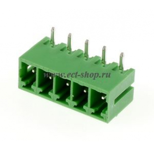Клеммная колодка DINKLE ECH350R-05P, 5 контактов, сечение провода - мм2, ток 14 A, Зеленый