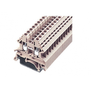 Клеммная колодка DINKLE DK2.5N, Винт, сечение провода 0.34-2.5 мм2, ток 24 A, Бежевый