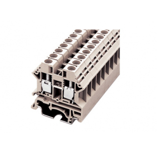 Клеммная колодка DINKLE DK6N, Винтовая, сечение провода 0.5-6 мм2, ток 41 A, Бежевый