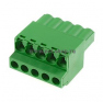 Клеммная колодка DINKLE 5ESDF-05P, Винтовая, 5 контактов, сечение провода 0.2-4 мм2, ток 18 A, Зеленый фото 3