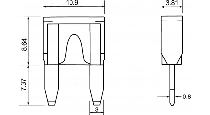 Предохранитель нож mini. ZHENHUI ZH269A-030 фото 3