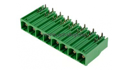 Клеммная колодка DINKLE ECH116R-08P, 8 контактов, сечение провода - мм2, ток 76 A, Зеленый фото 1