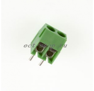 Клеммная колодка DINKLE ED350V-02P, Винтовая, 2 контакта, сечение провода 0.5-1.5 мм2, ток 10 A, Зеленый