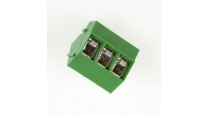 Клеммная колодка DINKLE DT-126AP-03P, Винтовая, 3 контакта, сечение провода 0.5-1.5 мм2, ток 10 A, Зеленый фото 1