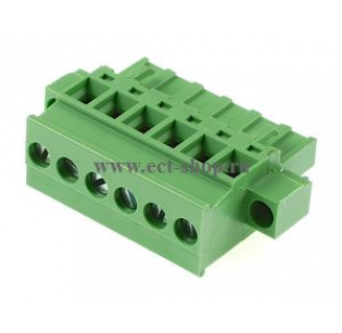Клеммная колодка DINKLE 2ESDPM-06P, Винтовая, 6 контактов, сечение провода 0.2-4 мм2, ток 18 A, Зеленый
