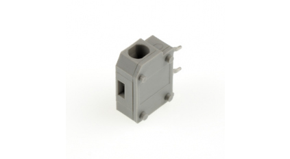 Клеммная колодка DINKLE 144R-01P1, Пружинная, 1 контакт, сечение провода 0.5-1.5 мм2, ток 17.5 A, Серый фото 1