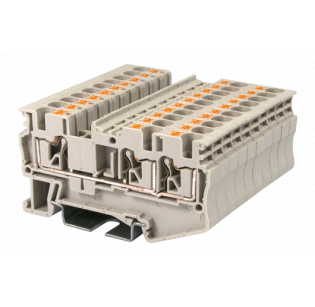 Клеммная колодка DINKLE DP4N-TN, Винт, сечение провода 0.2-4 мм2, ток 32 A, Бежевый