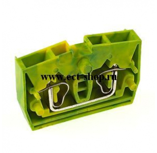 Клеммная колодка DINKLE WPM2.5-YG (PM2.5W-YG), Пружинная, сечение провода 0.5-2.5 мм2, ток 24 A, Желто-зеленый