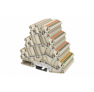 Клеммная колодка DINKLE DP2.5N-3L-SPE, Push-in, сечение провода 0.14-2.5 мм2, ток 24 A, Желто-зеленый