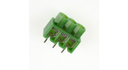 Клеммная колодка DINKLE 166-03P, Винтовая, 3 контакта, сечение провода 0.5-4 мм2, ток 24 A, Зеленый фото 1